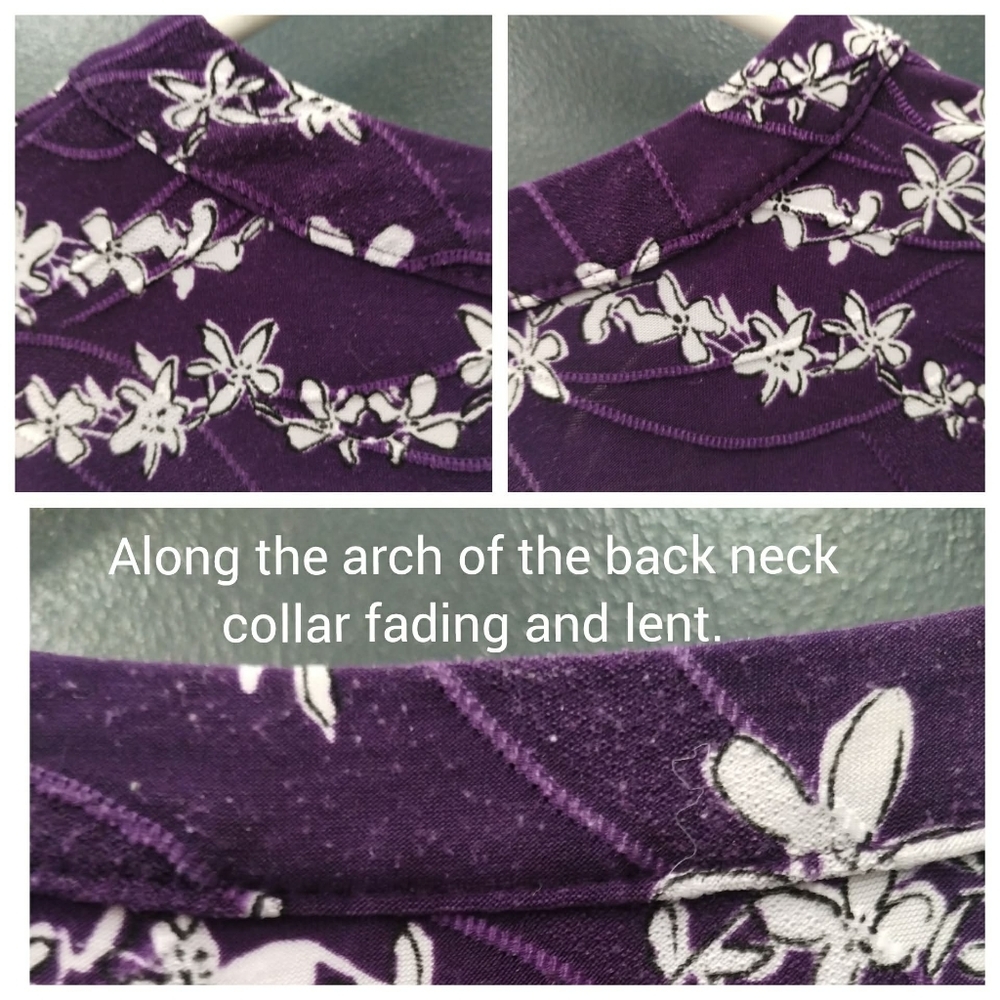 Croft & Barrow Shirt Womens 2X Plus White Purple Top Blouse Floral Casual Ladies - Picture 9 of 12
